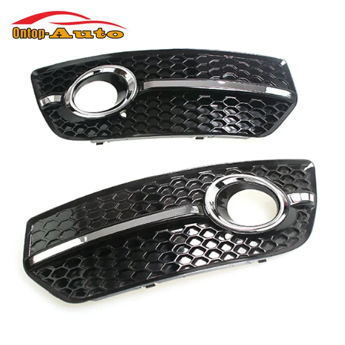 Genuine AUDI Q5 2009-2012 Front Bumper Fog Outer Grilles Black chrome trim PAIR