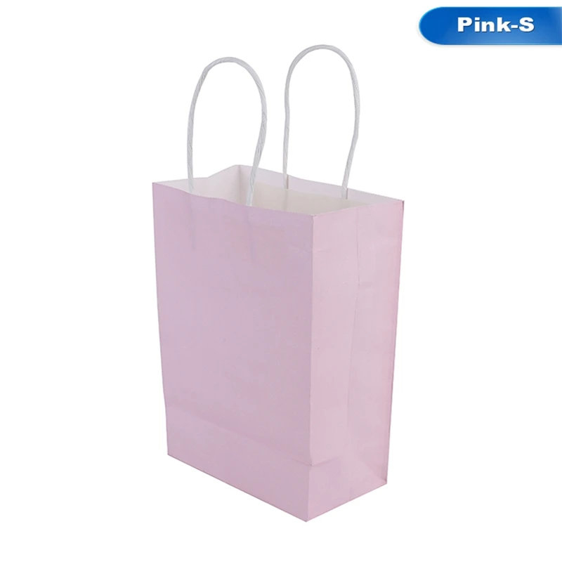 1 шт Роскошные вечерние сумки Подарочный пакет из крафт-бумаги с ручками перерабатываемый мешок Лута 8 цветов - Цвет: PK