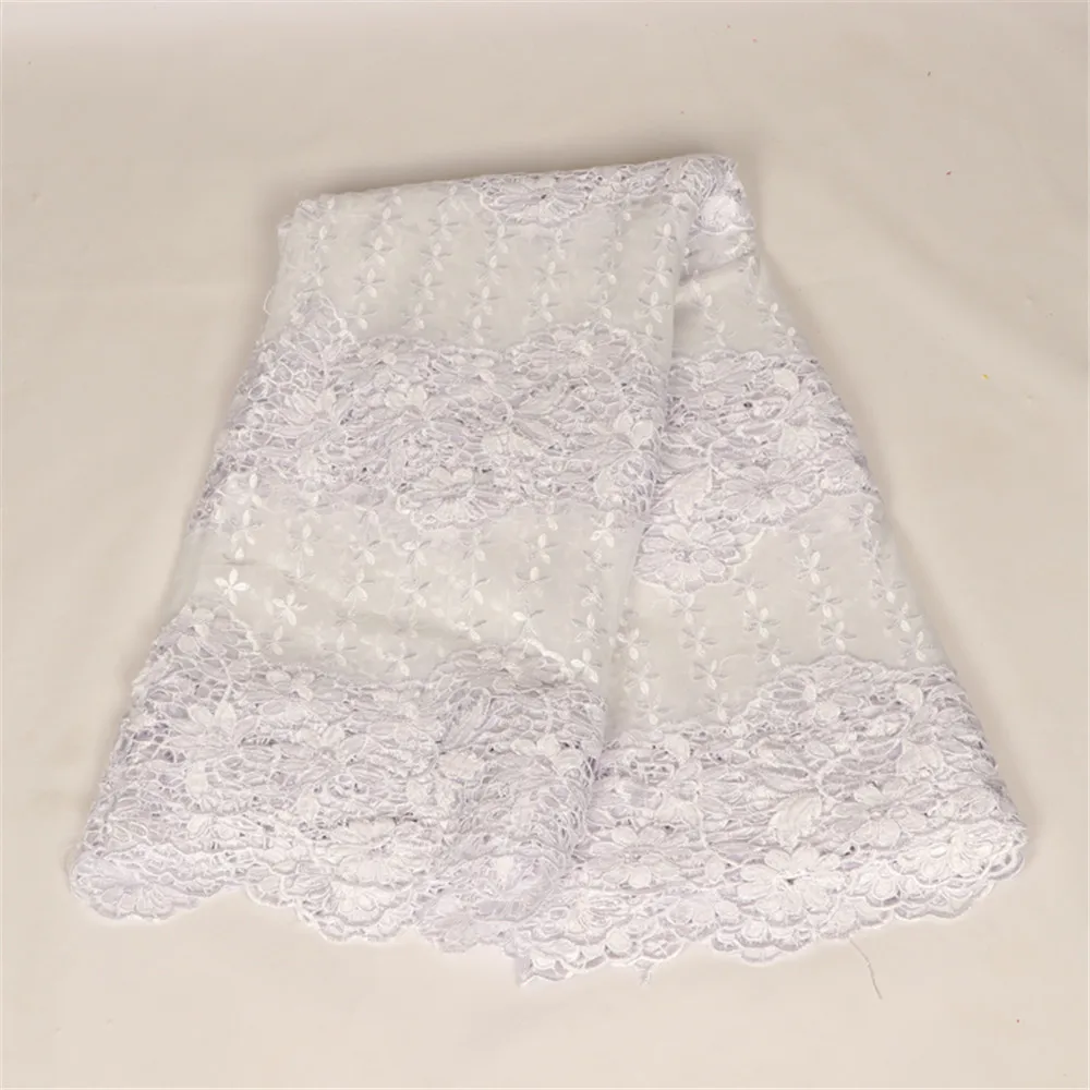 

HFX White Guipure Net Lace Fabrics For African Parties, High Quality Dress Lace, Embroidery Tulle Lace Fabric For Women C20-1