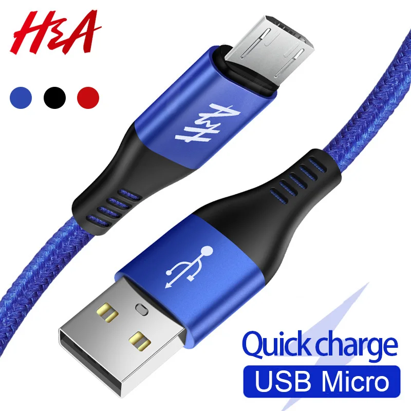 H & A المصغّر usb كابل كابل الشاحن السريع النايلون مضفر USB شاحن هواتف xiaomi هواوي LG سامسونج الهاتف المحمول USB كابل شحن H & A المصغّر usb كابل كابل الشاحن السريع النايلون مضفر USB شاحن هواتف xiaomi هواوي LG سامسونج الهاتف المحمول USB كابل شحن