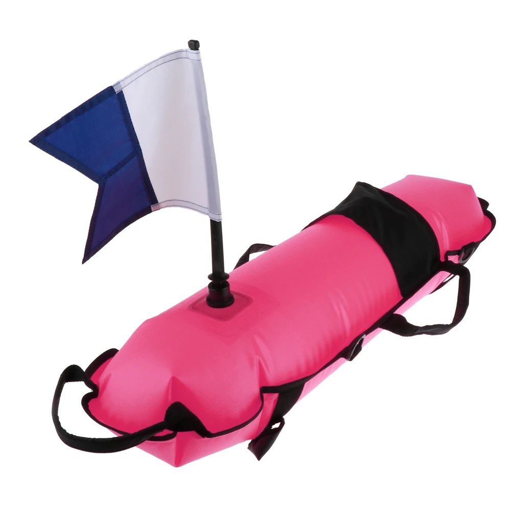 1 Set Torpedo Shape Water Surface Marker Buoy with Flag Scuba Diving Signal Float Directive Buoy Flag for Flatable Boat Dinghy