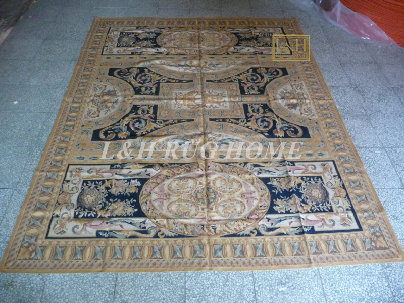 

Free shipping 12'X15' French Aubusson weave rugs handmade aubusson carpets