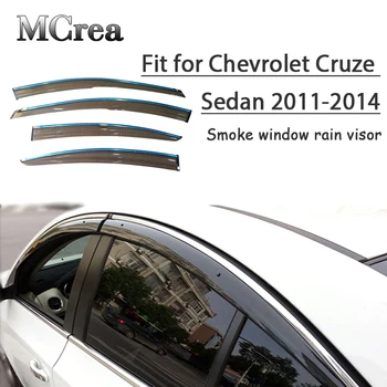 

MCrea 4pcs ABS Car Smoke Window Sun Rain Visor Deflector Guard For Chevrolet Cruze Sedan 2011 2012 2013 2014 Accessories