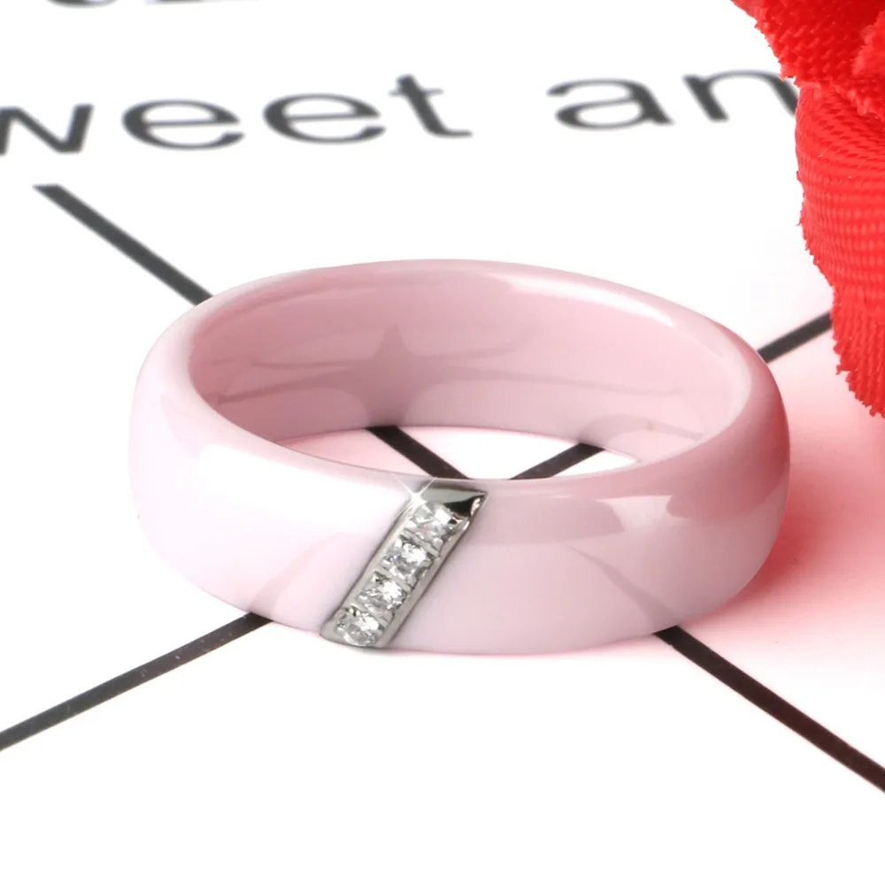 Классический черный белый розовый ювелирный набор серьги в форме капли воды и Кристальное кольцо в простом стиле керамические аксессуары бижутерия для женщин и девушек