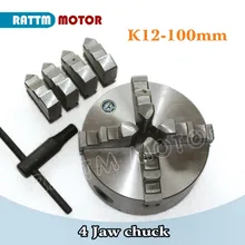 Manual chuck Four 4 jaw self-centering chuck K12-100mm 4 jaw chuck Machine tool Lathe chuck