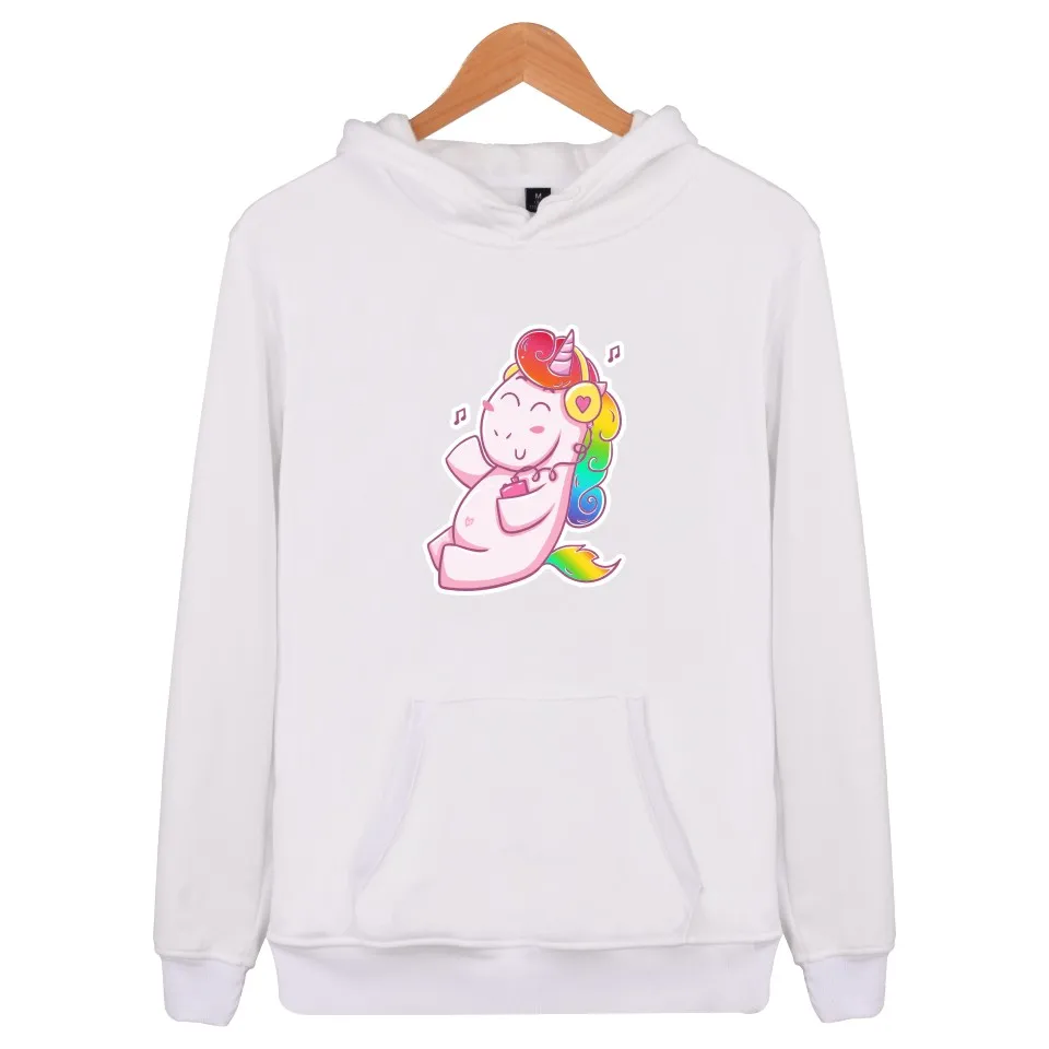 2018 Единорог Kawaii мультфильм Толстовка Новая девушка хлопок кепки осень толстовки