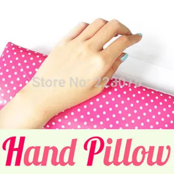 

New Hand Cushion Pillow Nail Art Manicure salon Soft Pink Dots PU Leather Cushion UV Gel Tools