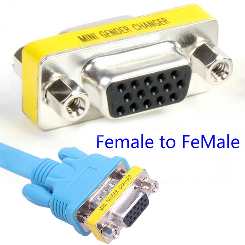 

MINI Gender Changer adapter Com D-Sub to Male Female VGA plug connector 15pin good quality
