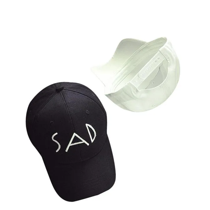 Унисекс хлопчатобумажные вышитые буквы грустный Бейсбол кепки Snapback кепки s Bone шляпа состаренная одежда Стиль SunHat HX0328