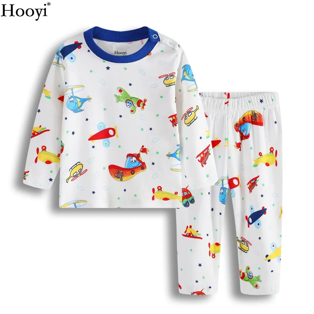 Hooyi Baby Boys Pajamas Clothes Set Insert Children Clothing Sets Baby Sleepwear Cotton Sleep Sets Cartoon Monster Bebe Clothing
