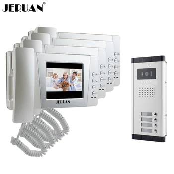 

JERUAN Apartment 4.3 inch LCD color Video Door Phone Intercom System 4 Handheld Monitor 700TVL IR Night Vision Camera In stock