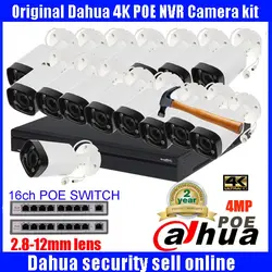 Новинка 2017 года Dahua Новый 16CH CCTV NVR4216-4KS2 Системы h.265 POE видеорегистратор Ourput 16 шт. 4MP Weatherproof IP Камера IPC-HFW4300R-Z