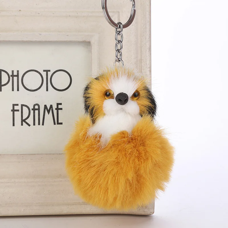 

2018 Keychains Dog Fake Rabbit fur ball key chain fluffy Bag Charms bunny keychain Keyring Car Bag Key Ring New Arrivals