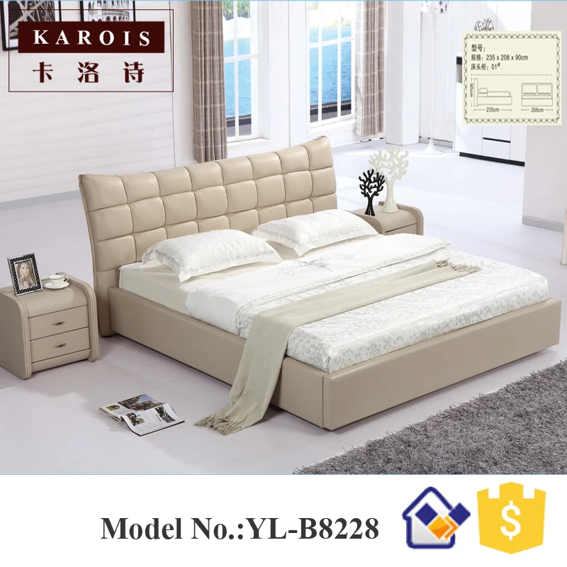 Китай надежным кожа кровать Мебель поставщик мягкой Постельные принадлежности b908