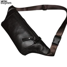 Genuine Leather Men's Waist Packs male Fanny Pack Belt Bag Phone Pouch Bags Travel Waist Pack Male Small Waist Bag Leather Pouch bosikas new genuine leather waist packs leather bag belt men phone pouch bags zipper travel waist pack vintage male waist bag