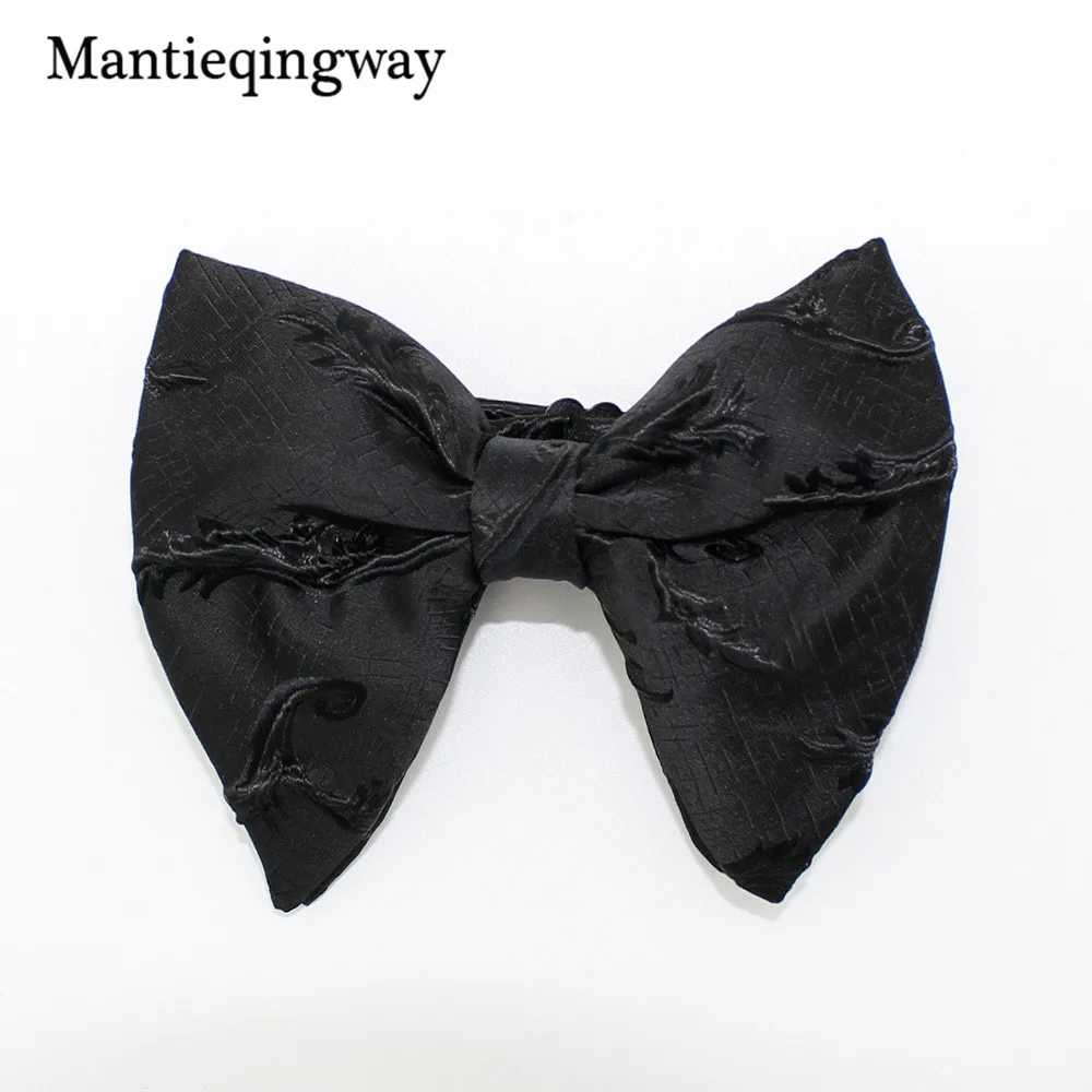 

Mantieqingway Bow Tie Polyester Bowtie Gravatas Slim Black Cravat Neck Ties Big Bowties for Women Mens Groom Wedding