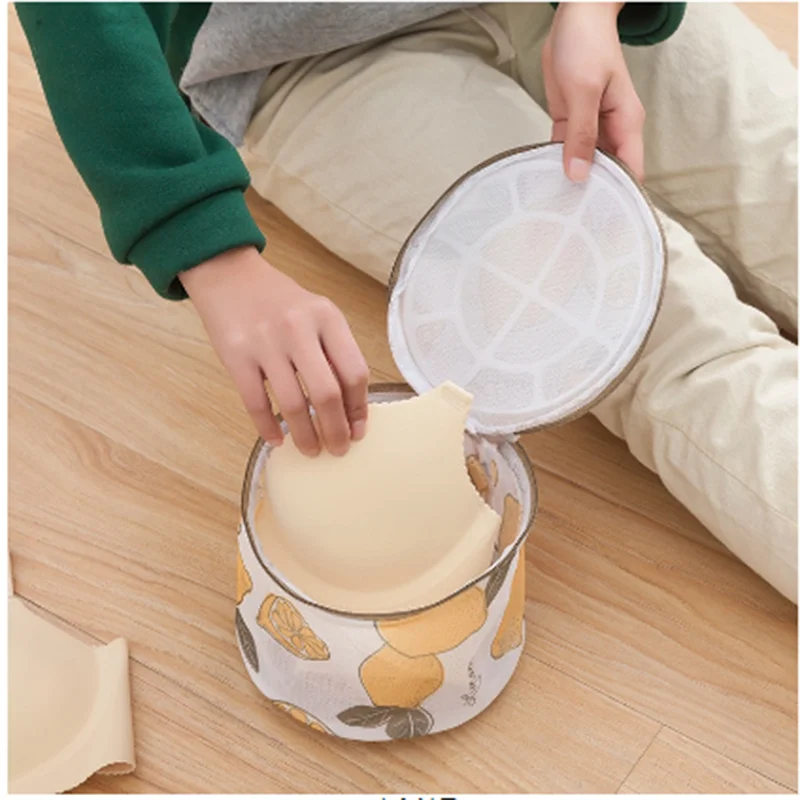 6 قطعة/المجموعة جديد النسيج الليمون نمط سستة الملابس الداخلية الصدرية شبكة الغسيل غسالة خاص شبكة حقيبة صافي