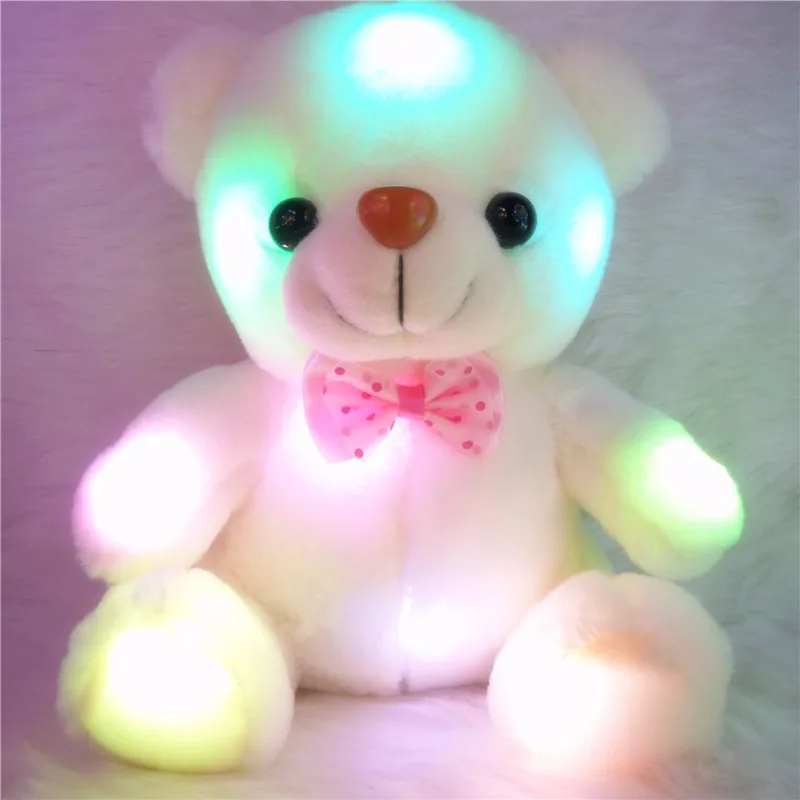 Креативный светодиодный светильник 20 см, плюшевый мишка, мягкие животные, плюшевая игрушка, красочный светящийся плюшевый мишка, плюшевые игрушки, рождественский подарок для детей