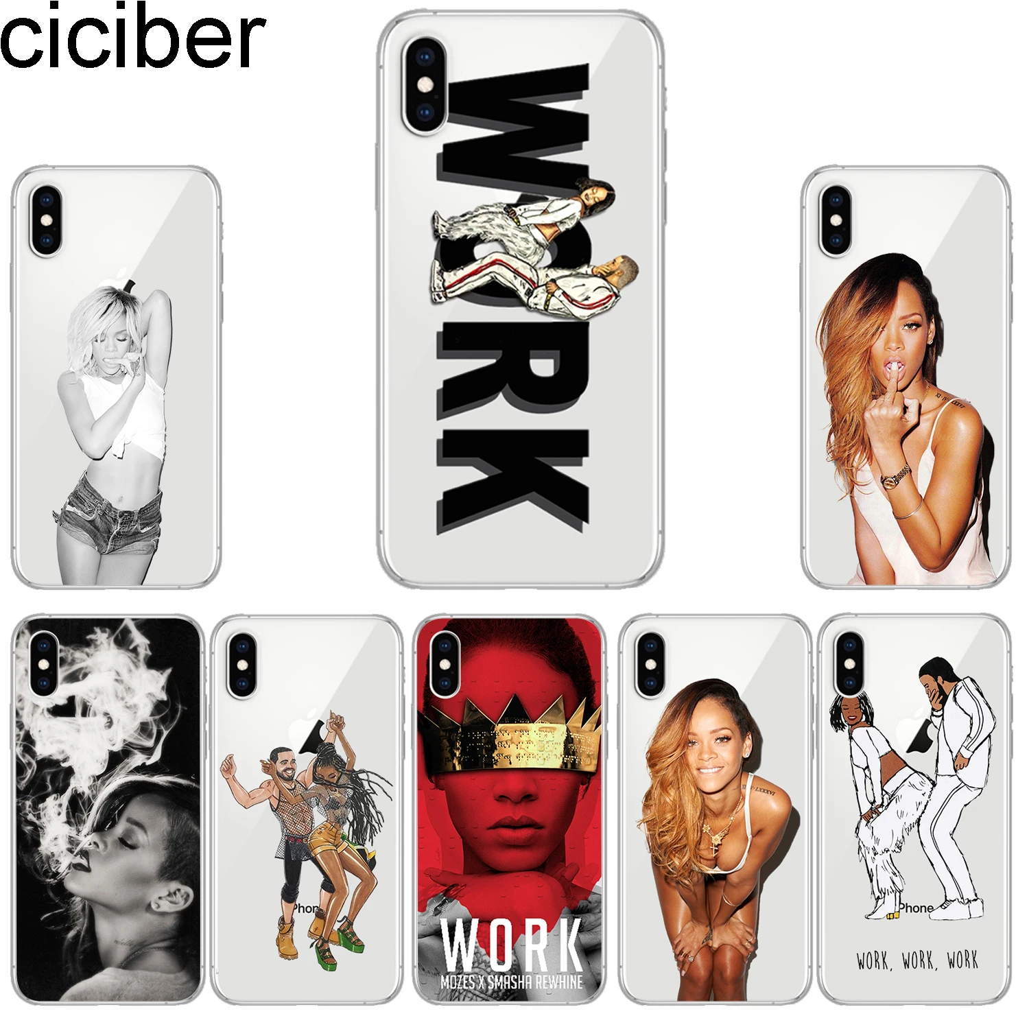 Ciciber чехлы для телефонов IPhone 11 Pro Max 8 7 6 6s Plus SE 5S Мягкий чехол из ТПУ X Xs XR XS Rihanna Funda Coque