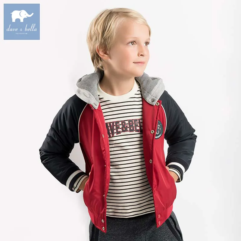 

DBK8161 dave bella 5Y-13Y winter baby boys jacket children padded coat kids hooded outerwear