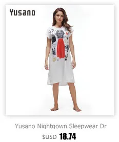 Yusano Cotton Nightgowns for Women V-Neck Nightshirt Short Sleelve Sleep Dress Cute Printed Sleepshirt Casual Nightwear