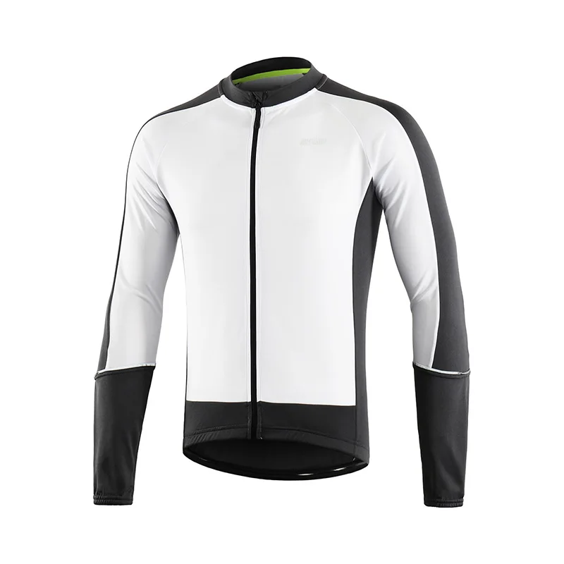 ARSUXEO Для мужчин с длинными рукавами Vélo Демисезонный спуск MTB горного велосипеда Рубашки велосипедов Костюмы Quick dry 6033 - Цвет: white