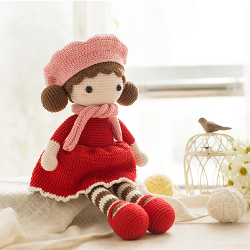 

[RUBI DIY] DIY Coarse cotton crochet knitting Girl Doll Handmade by RUBI
