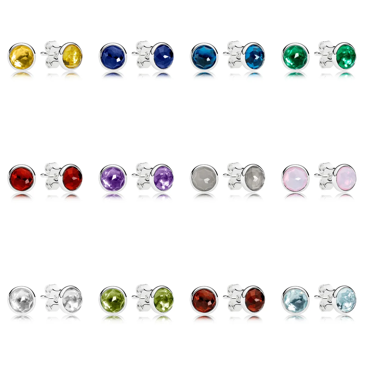 12 цветов, 925 пробы серебряные серьги, цветные серьги для женщин, ювелирные изделия для свадебной вечеринки