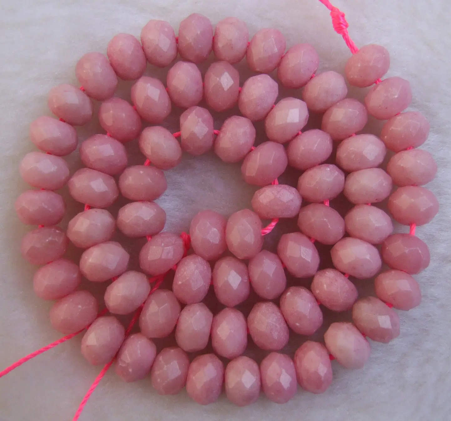 

5x8MM Natural Pink Opal Faceted Rondelle Loose Beads 15.5"