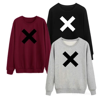 

WS0189 X Sweatshirt Women Personality Round Neck Casual Pullovers