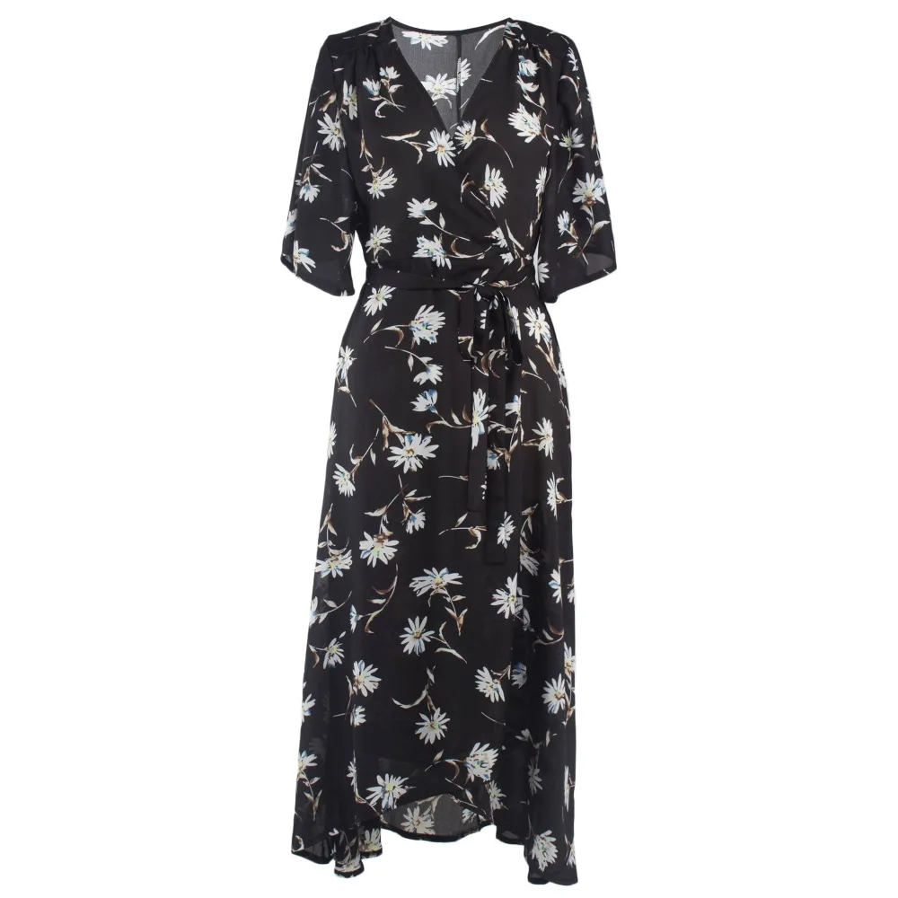 MisShow-2017-Casual-Black-Summer-Dress-Sexy-Deep-V-Neck-Half-Sleeve-Maxi-Long-Beach-Dresses (2)