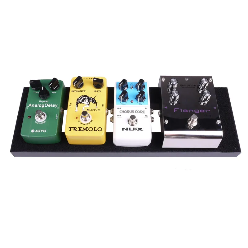 

Black Aluminum Guitar Effect Pedal Board Setup 40X13 CM DIY Mounting Pedalboard With Magic Tape