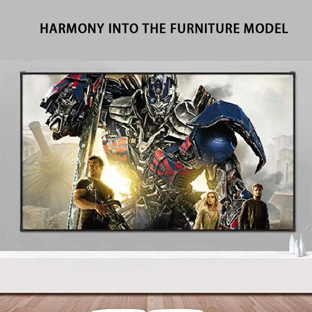 

amzdeal Soft Foldable 84 inch 16: 9 Ratio Polyester screen for projector Film PVC Home Theater HD Courtyard Projection Screen