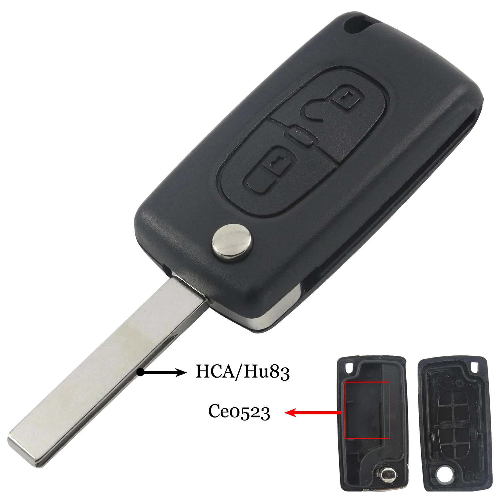 Jingyuqin 2-Button Flip Folding Key Case Blank Shell