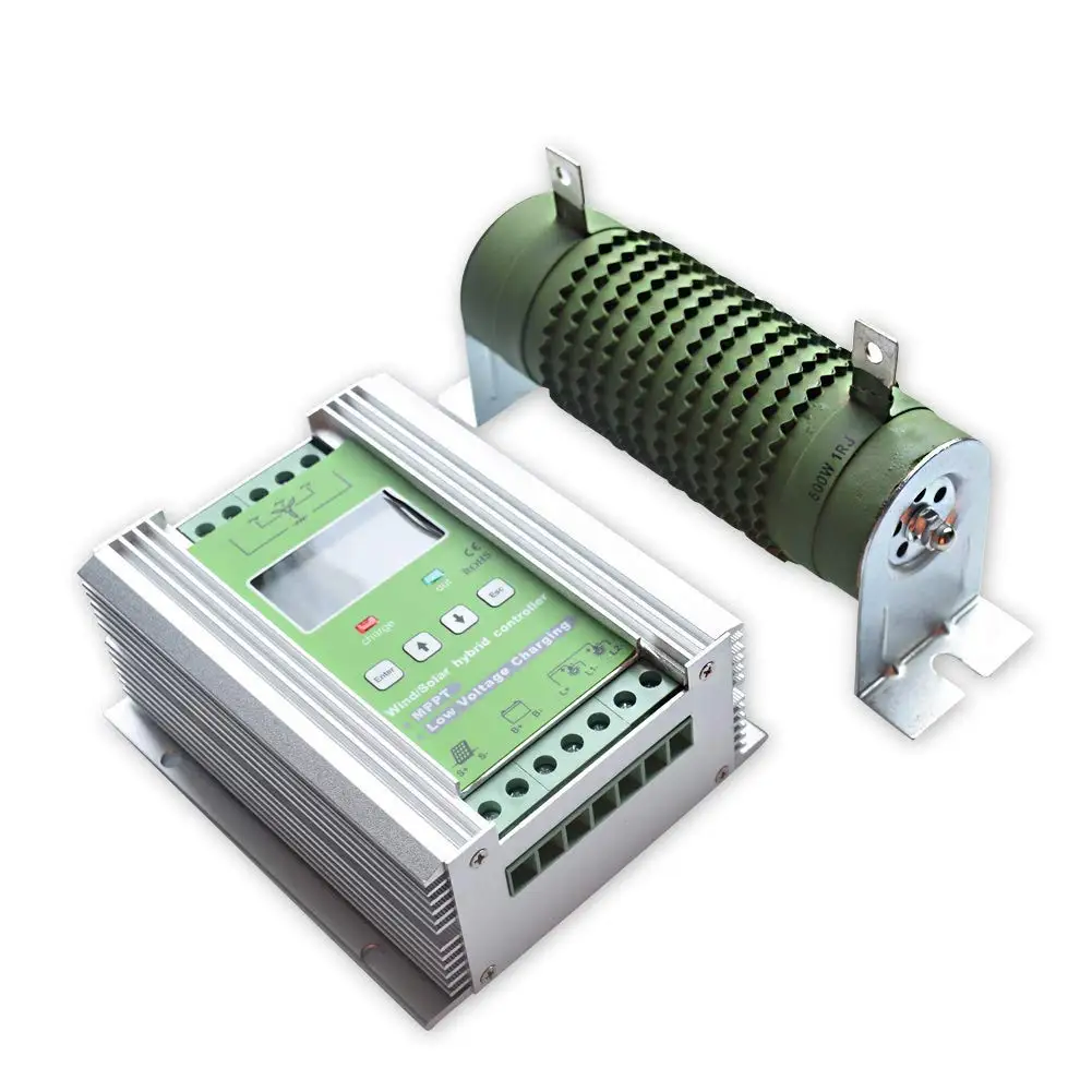 

1000W Wind and Solar Complementary MPPT Controller LCD Fan 12V/24V 600W Solar Modules 400W