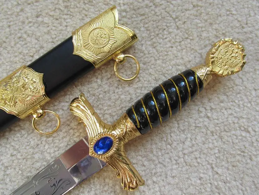 

S0060 SHINE GOLD WW II 2 SOVIET UNION CCCP RUSSIAN DRESS KNIFE SWORD 15.8" BLUE