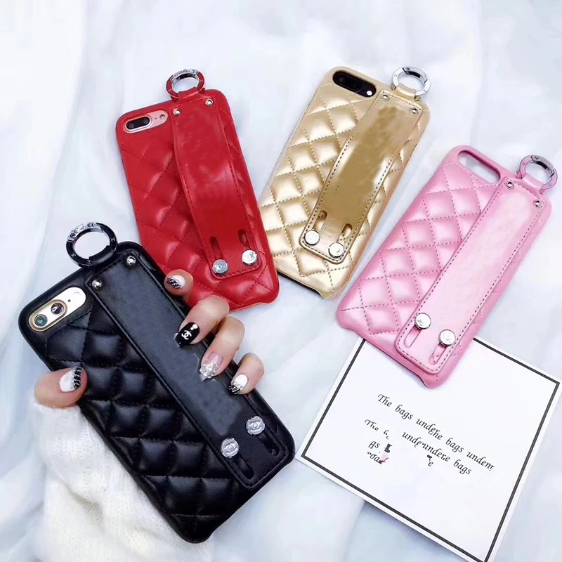 

Luxury Brand Diamond Square soft Leather Wrist Bracket soft hard phone case for iphone 7 7plus 8 6 plus X XR XS MAX woman coque