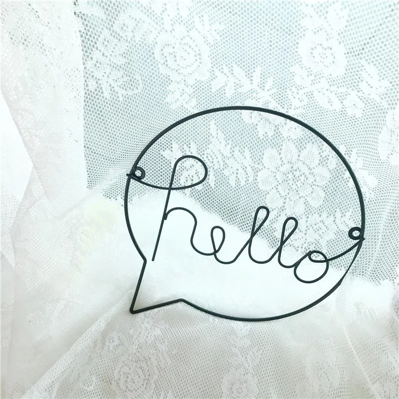 В скандинавском стиле Железный знак Hello Настенный декор для детской комнаты декор для прихожей знак приветствия настенный Декор настенный подвесной дропшиппинг
