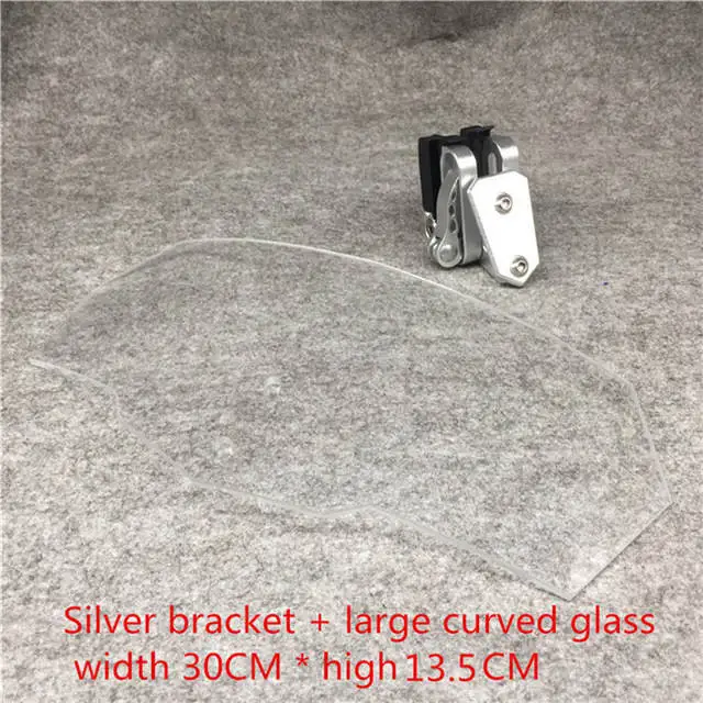 Airflow Adjustable Windscreen Wind Deflector Universal Motorcycle Windshield for Kawasaki BMW Ducati honda Benelli Triumph Yamah Large curved silver