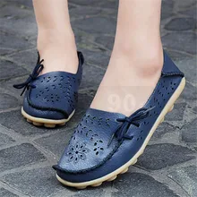 Весна-осень Новые поступления женских туфель на плоской подошве Для женщин женские лоферы без шнуровки на Туфли без каблуков обувь для вождения из натуральной кожи женская обувь