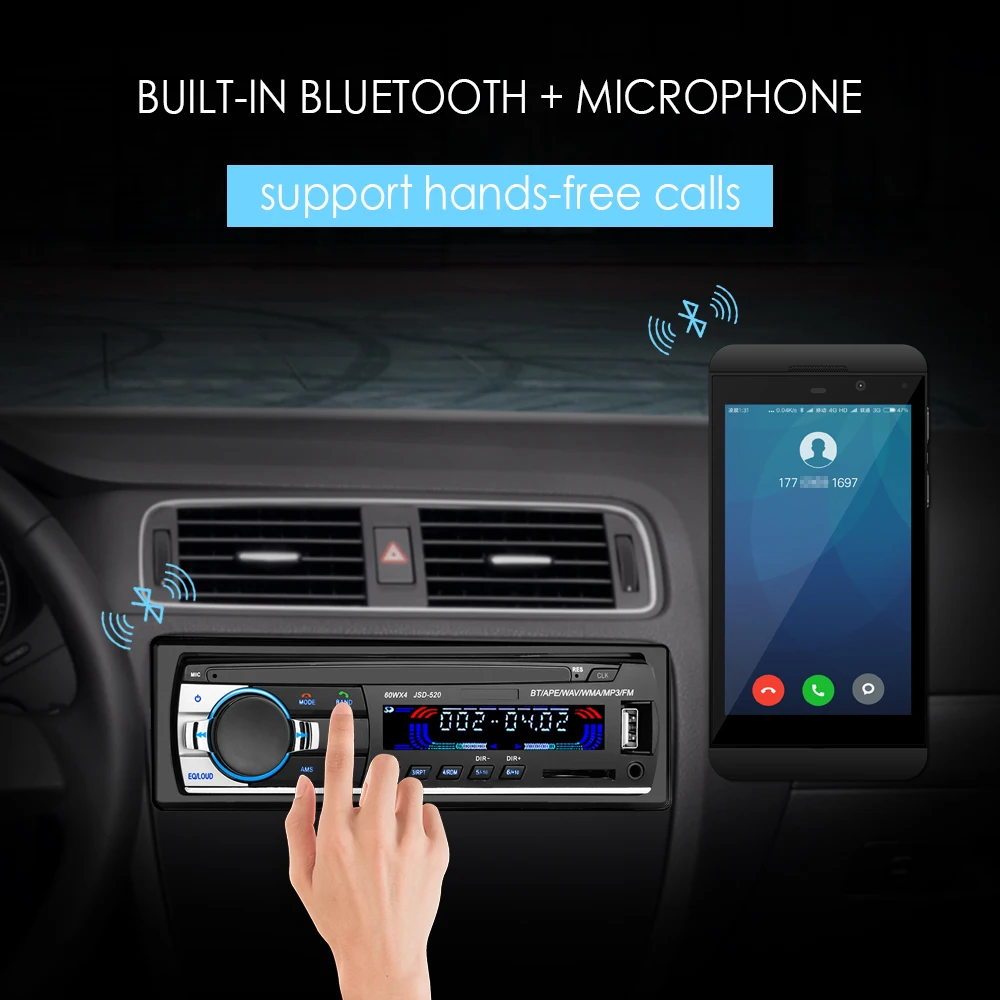 Авторадио 12 в Android автомобильный Радио 1 Din Bluetooth MP3 плеер FM/USB/радио для телефона автомобиля аудио ISO разъем с пультом дистанционного управления