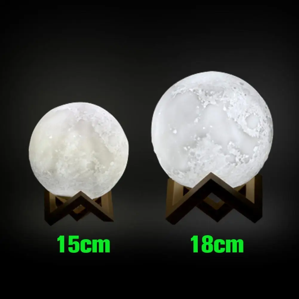 

3D Moon Lamp USB LED Night Light Lunar Moonlight Touch Sensor 2 Color Changing Bedroom Christmas Home Decoration Moon Light