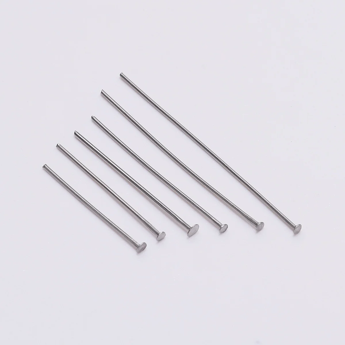 

100pcs/Bag 15 25 30 40 45 50 70 mm Stainless steel Flat Head Pin Findings Headpins For Jewelry Making DIY Supplies Accessories