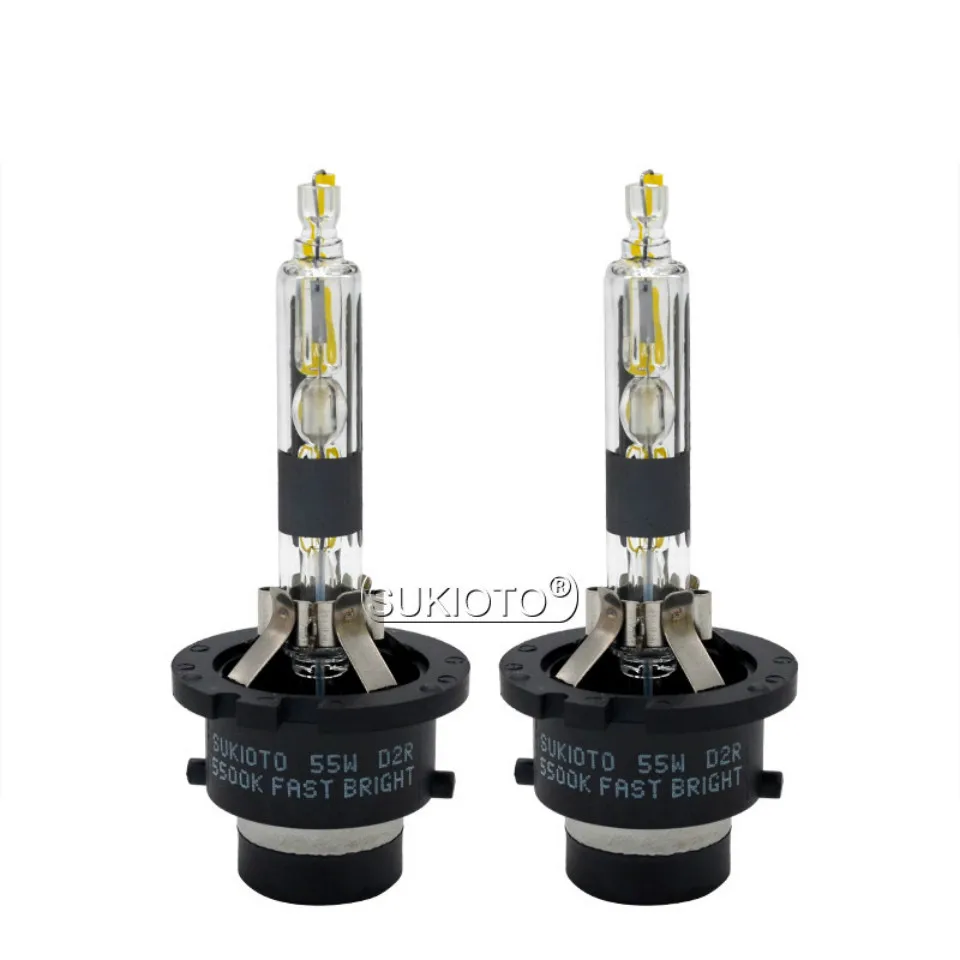 SUKIOTO 2PCS xenon D2S D4S 55W 5500K D2R D4R xenon hid Bulbs Projector Lens Upgrade Bright Metal Bracket Car Headlight Lamps (3)