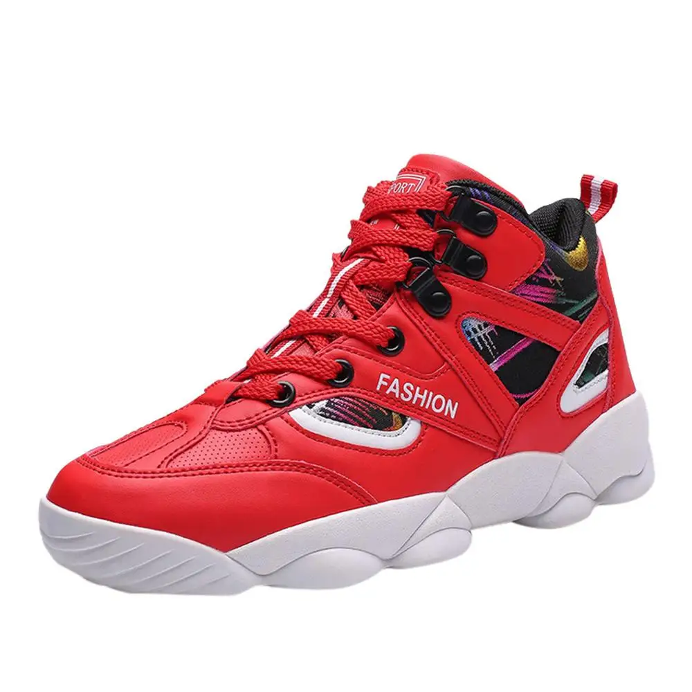

2019 Spring New Casual Shoes Couple Fashion Sneakers High Shoes Mixed Colors Wear Resistant Running Shoes Women Clothing