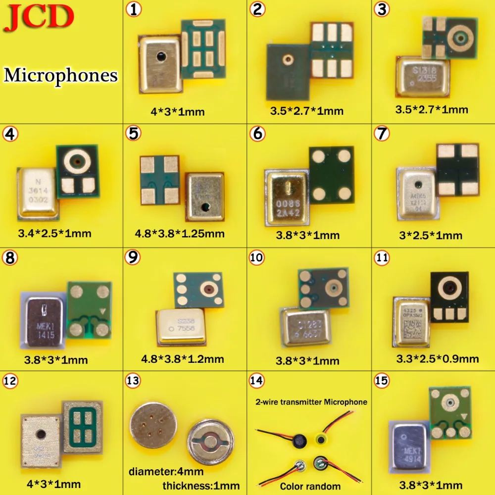 JCD говорящий микрофон внутренний для iphone 4, 4S, 5, 5S, 6, 6 S, 7, 8 x Микрофон внутренний для Xiaomi 3 для Redmi Note микрофонный чип замена