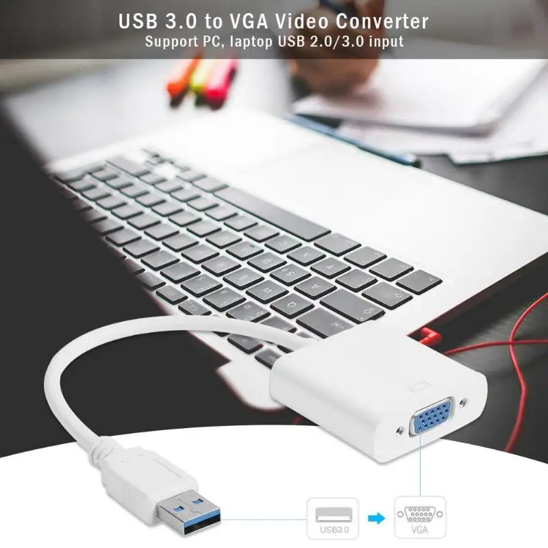 USB 3,0 к VGA 1080 P адаптер Высокое качество USB 3,0 к VGA 1080 P внешняя графическая карта видео конвертер адаптер Кабели newst