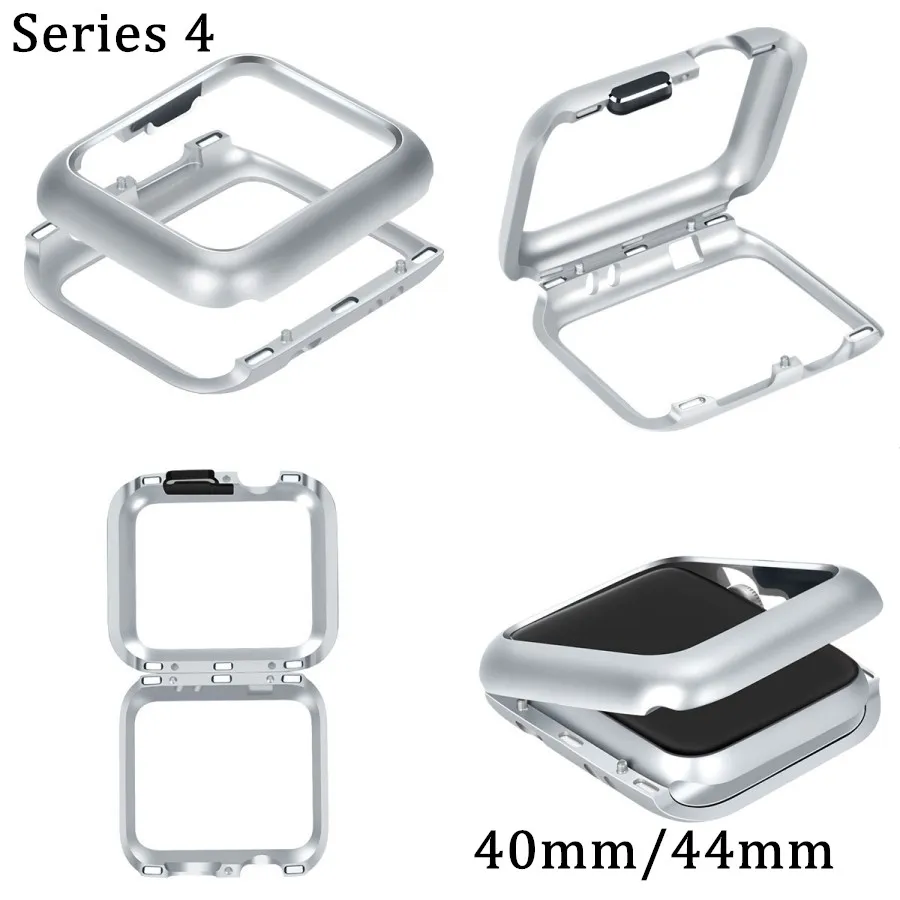 

Magnetic Adsorption Case Aluminum For Apple Watch 40mm 44mm Series 4 Watch All Protective Built-in Magnet Metal Frame Cover