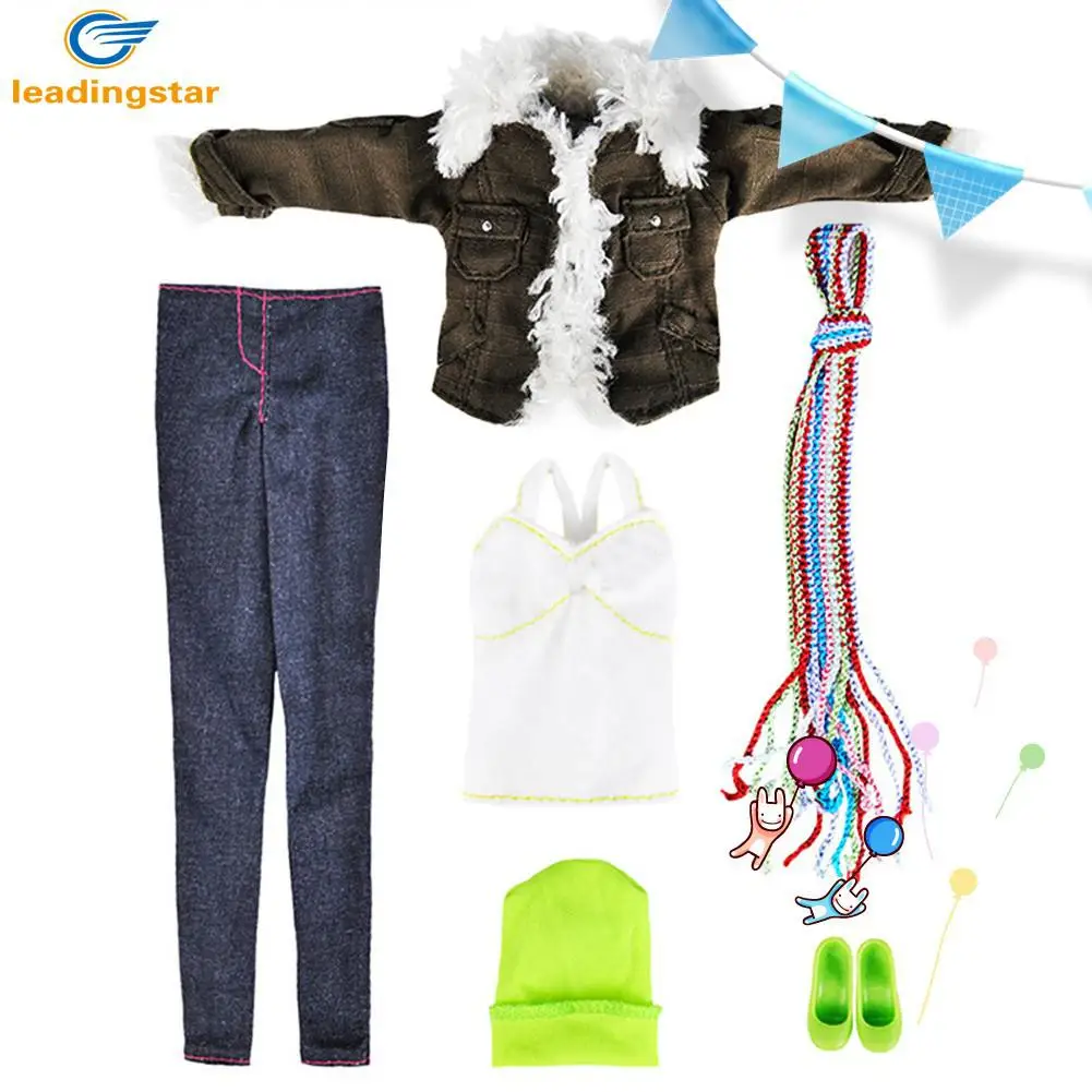

LeadingStar Winter Fashion Modern Outfit Casual Army Green Jacket Scarf Vest Hat Pant Shoes For Barbie Doll 29cm zk30