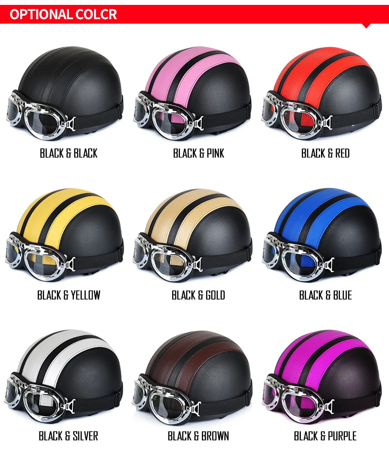 Мотоциклетный Ретро шлем для езды на мотоцикле, жесткая мотоциклетная сумка, Электрический скутер, шлемы мотоциклиста, кожаные черные шапки с подарком
